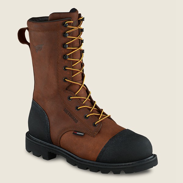 Red Wing Safety Bot Erkek - Truwelt - 10-Inch Waterproof Toe Metguard - Kahverengi/Siyah - 36MZINUAT